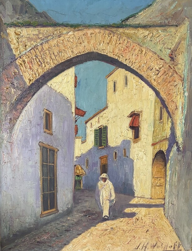 Jan Hendrik Wolhoff (1881-1941) - Noord-Afrikaans straatje met figuur