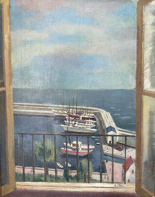 Theo Bitter (1916-1994) - Uitzicht op de haven te Oslo - Noorwegen