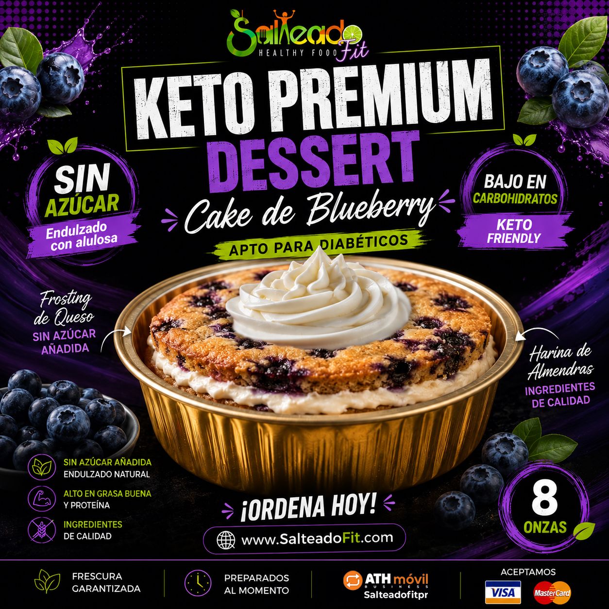Keto Cake de Blueberry