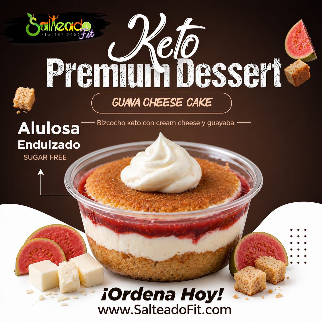 Keto Cake de Guayaba y Queso