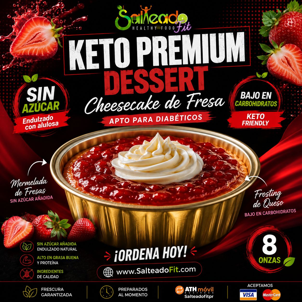 Keto Cheesecake de Fresa