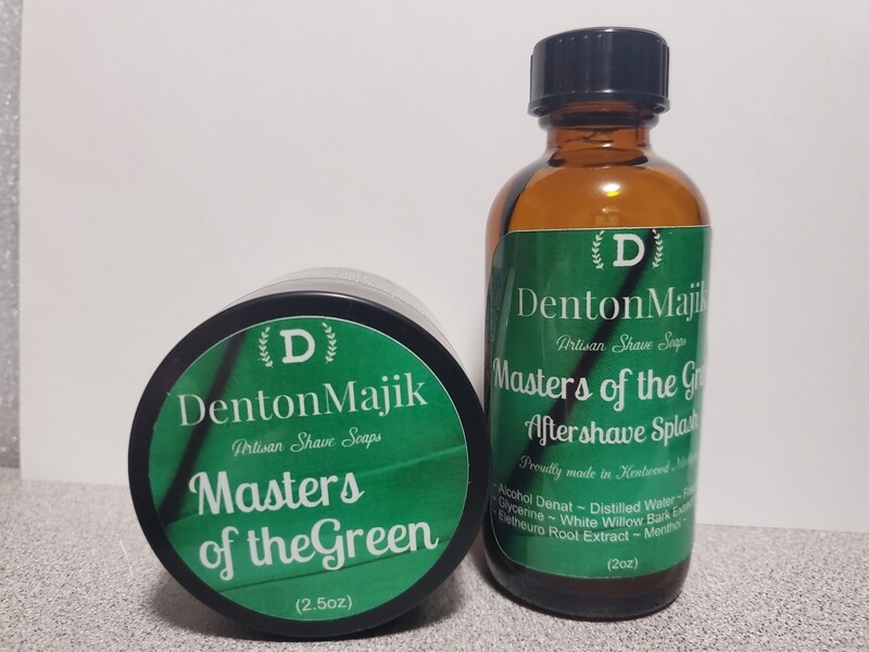 Masters of the Green Shave Soap2.5oz) and Aftershave Splash (2oz) Bundle