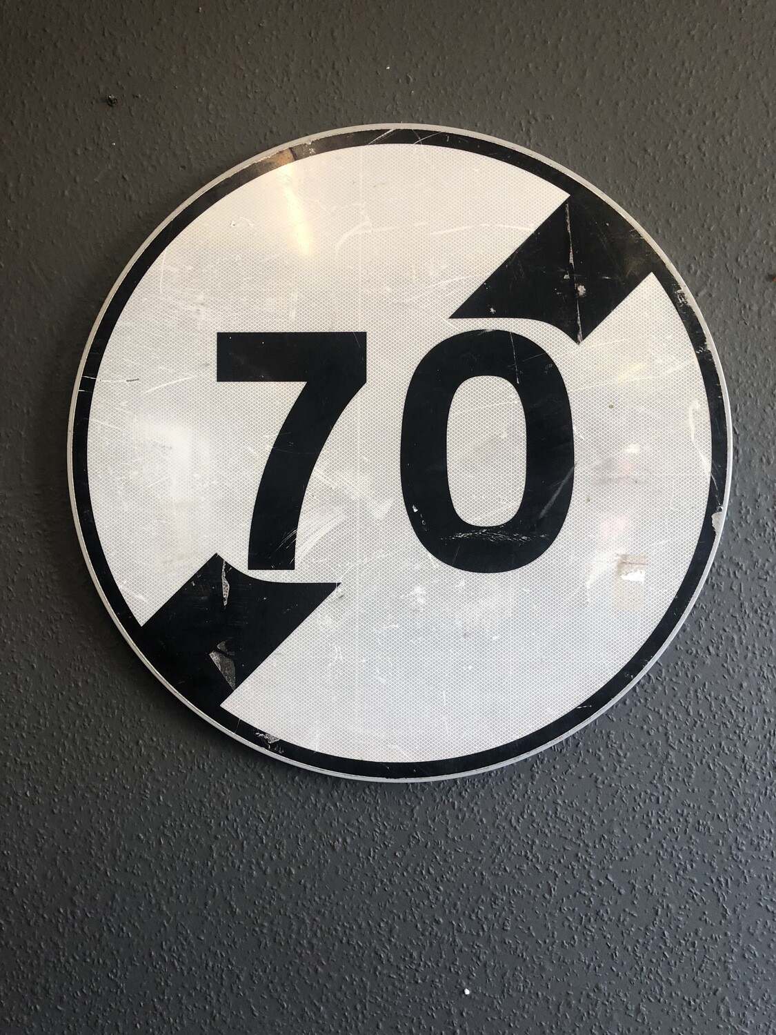 Vintage 70 road sign