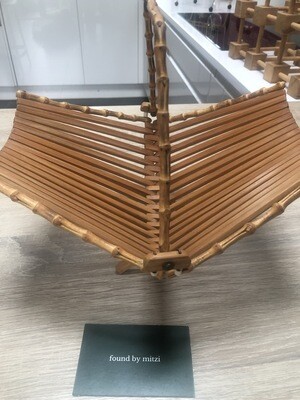 Mid century bamboo folding fruit basket