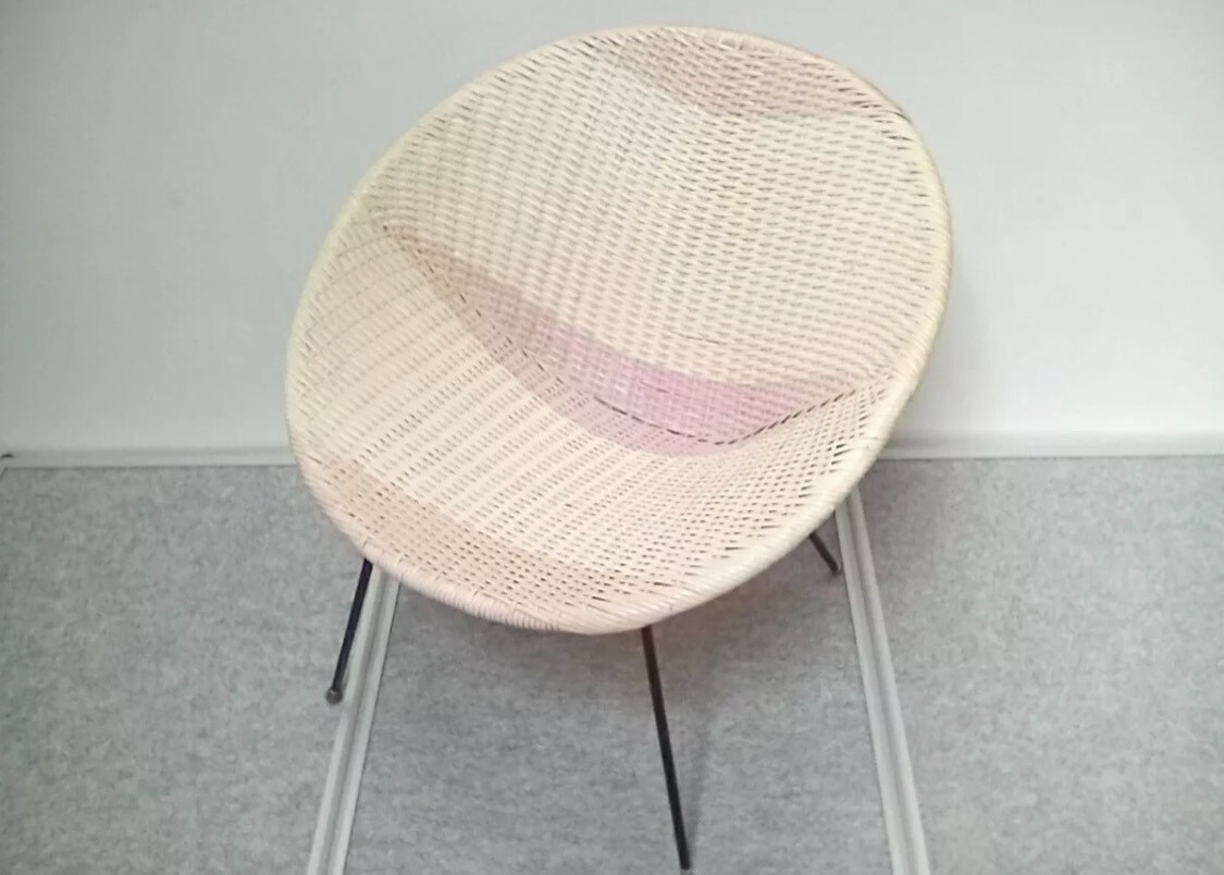 1950's pink and cream atomic satellite chair