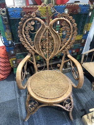 Intricate vintage wicker chair