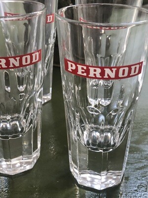 Set of 4 large Pernod shot glasses