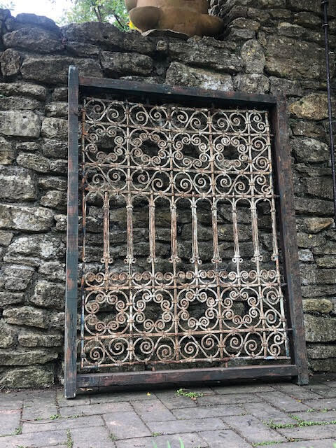 Old original Moroccan riad window grill