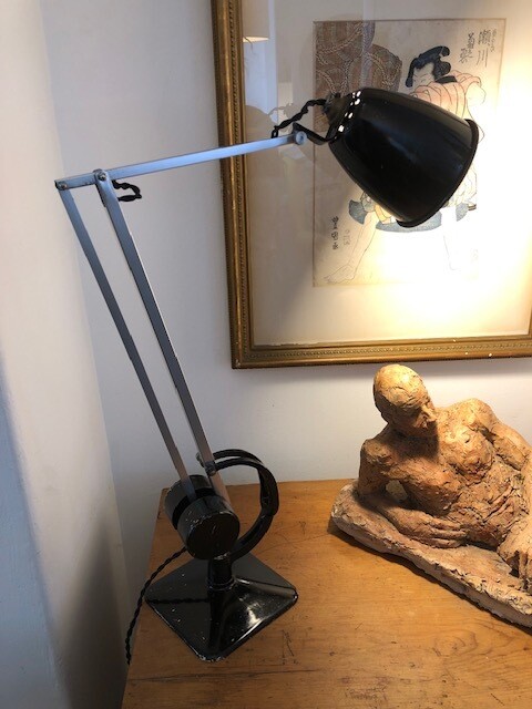 Original 1950's Black Hadrill & Horstmann Counterpoise Desk Lamp
