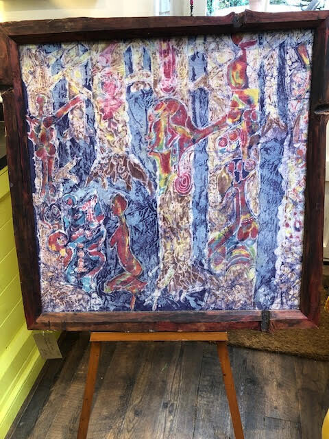 Original Vintage framed Batik