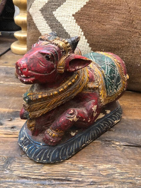 Hardwood antique Indian sacred cow