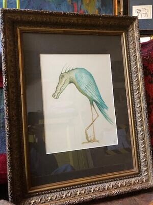 Original watercolour by Dominic Murphy in antique frame