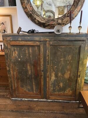 Old solid wood shelved cupboard