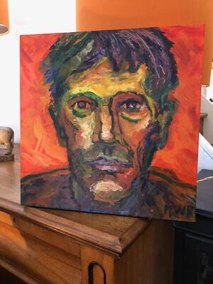 Abstract impressionist oil portrait