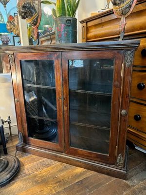 Antique rosewood glazed cabinet