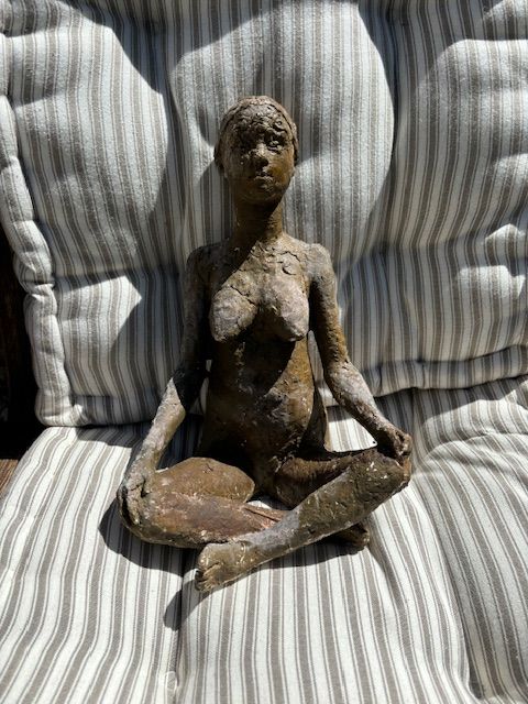 20th century plaster maquette seated female nude