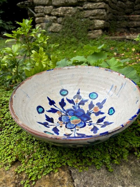 Antique hand painted Multan pottery bowl