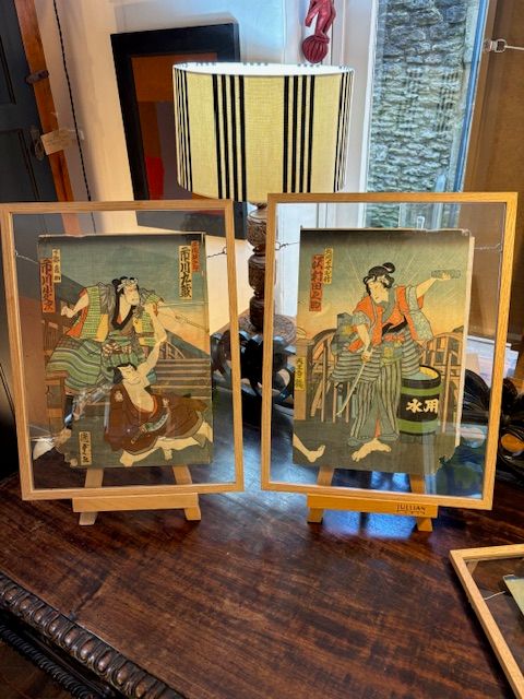 Pair of 19c Japanese woodblock prints