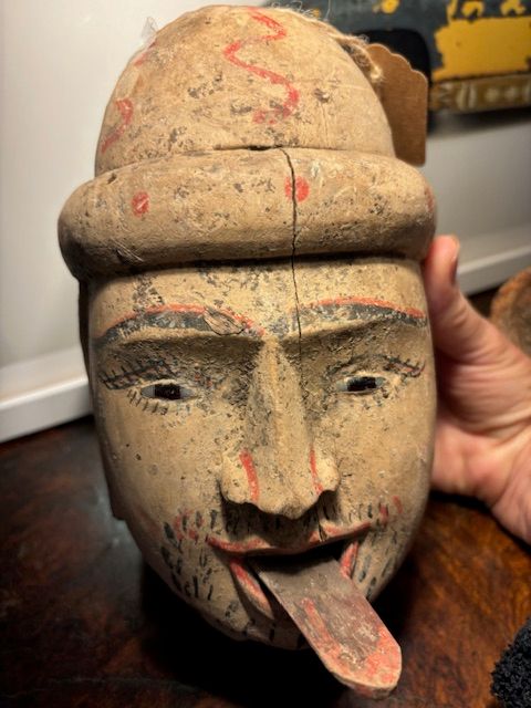 late 19th century Burmese puppet head