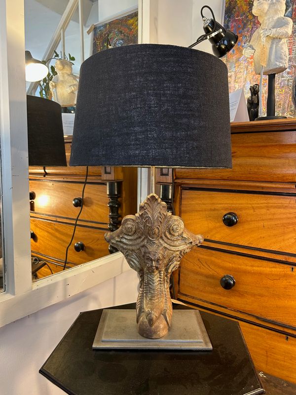 Wrought Iron Antique Devil on Cobra Table Lamp