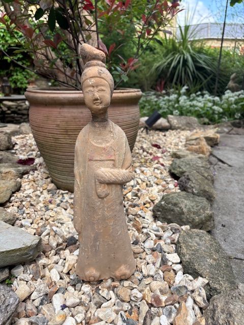 Chinese Tang Dynasty style terracotta lady in attendance
