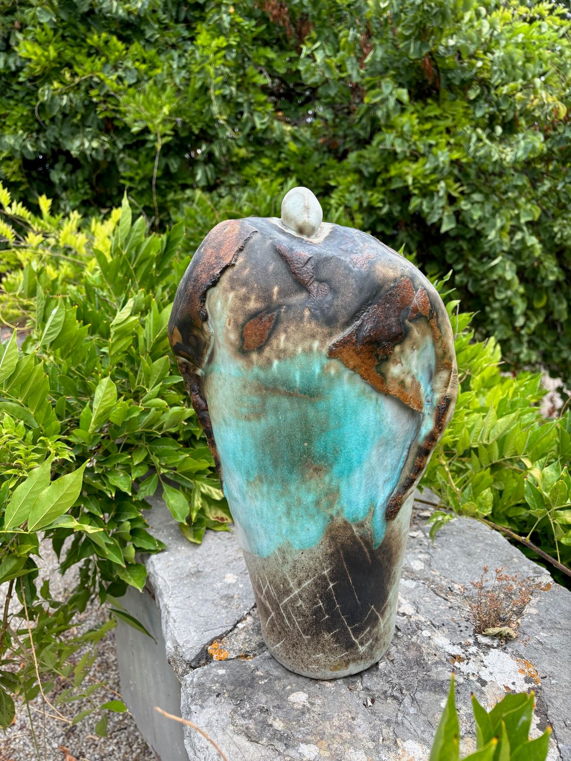 Large Wood Fired Ceramic Vase