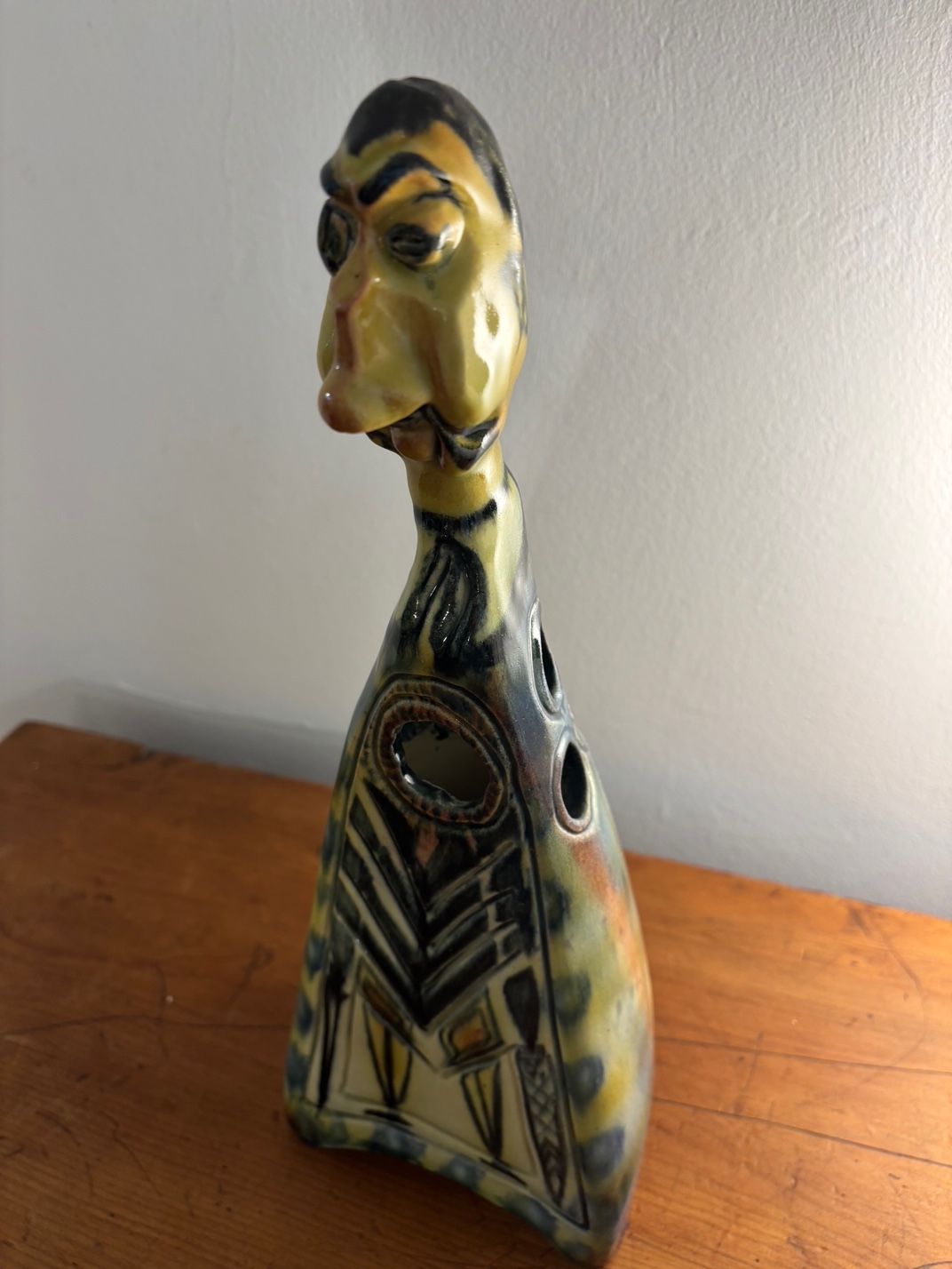 ​ACCOLAY France 1960s Pottery Figural Anthropomorphic Man Figure Sculpture Vase