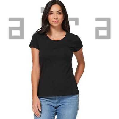Women Black T-Shirt Half Sleeves