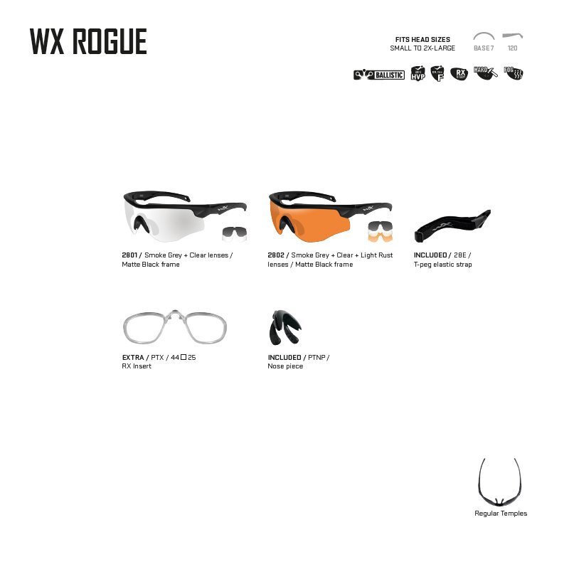 GAFAS BALÍSTICAS ROGUE COMM – WILEY X 3 LENTES