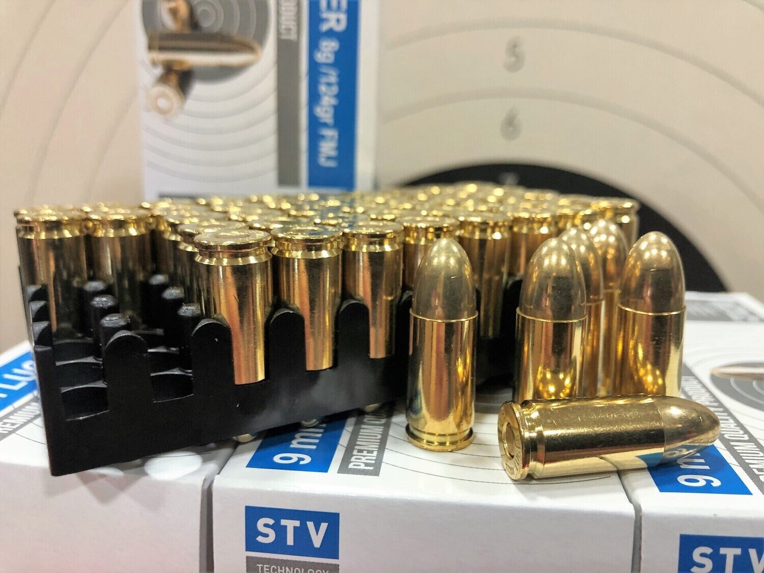 Cartucho municion STV Scorpio - 9mm. FMJ - 124 grains