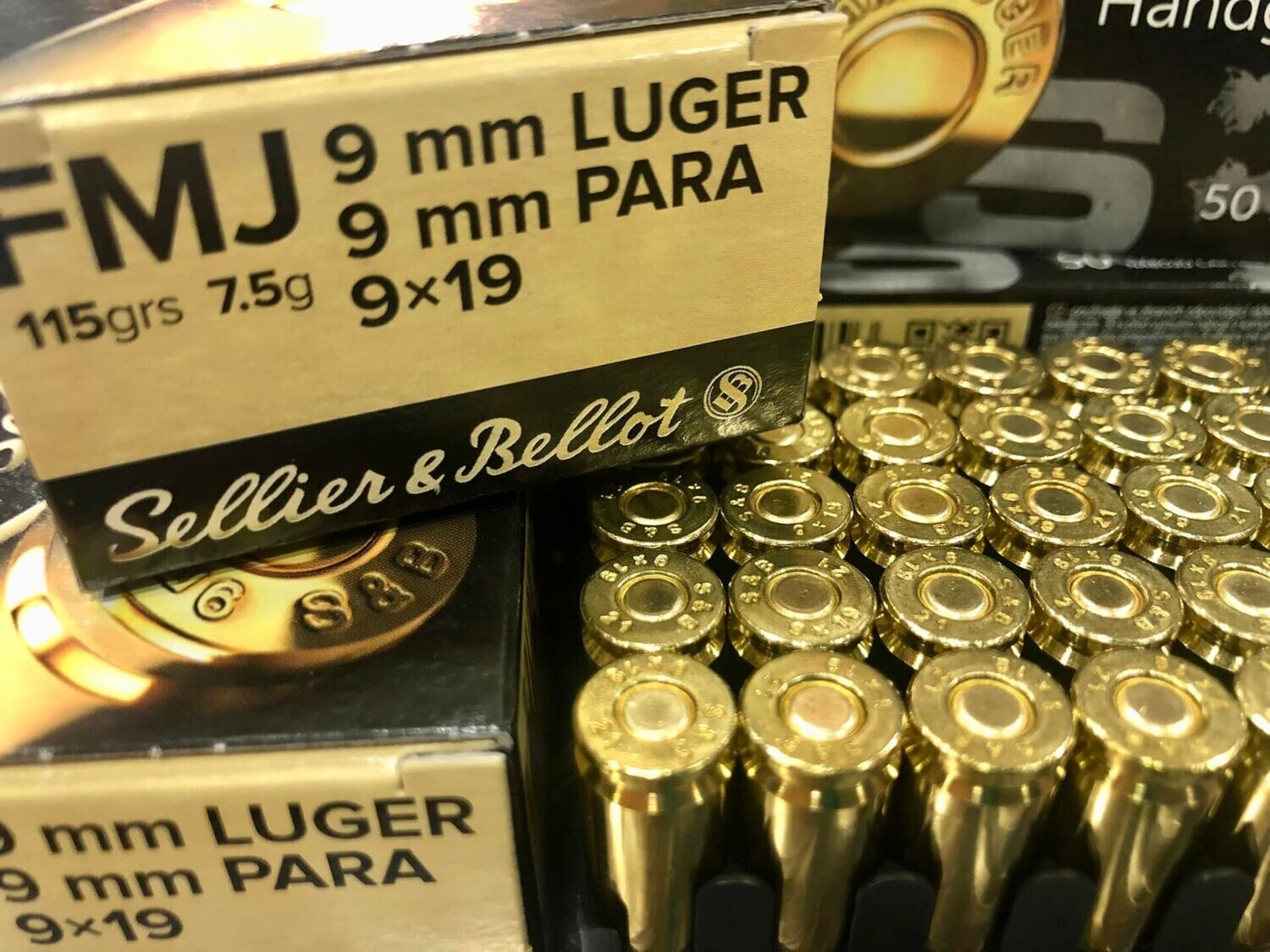Cartucho municion 9 FMJ 115gr S&B
