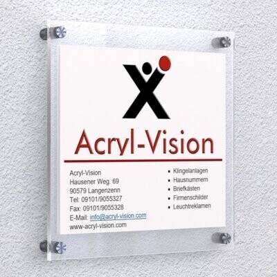 Firmenschilder Praxisschilder mit Alurahmen LED Beleuchtung Acryl Alu-Dibond 