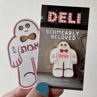 Schmearly Pin + Sticker Bundle Schmearly Pin + Sticker Bundle