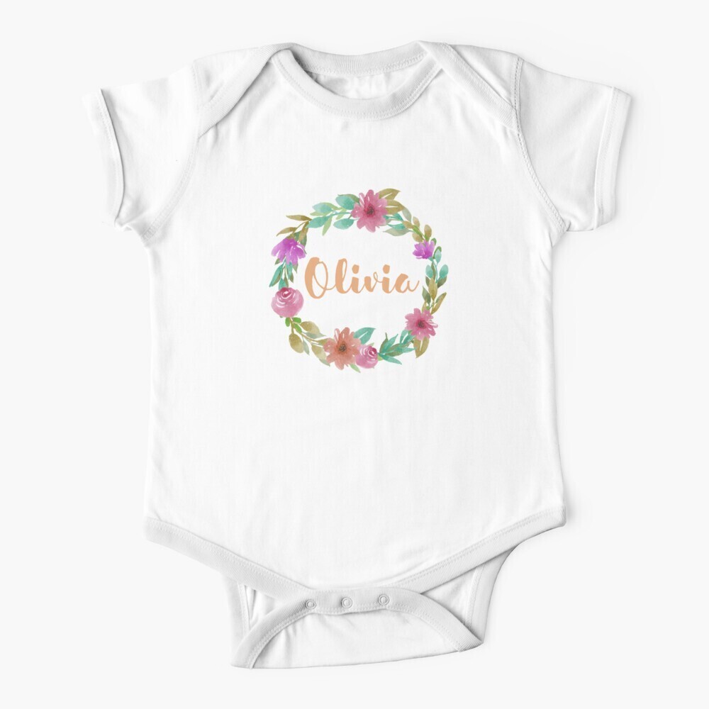Custom Baby One-Piece Body Suit Flower Design