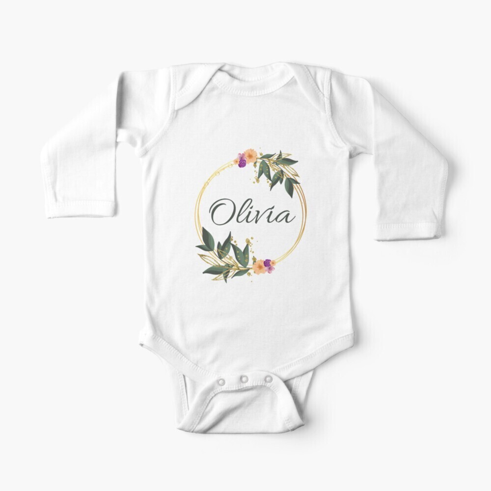 Custom Baby One-Piece Body Suit Flower Design