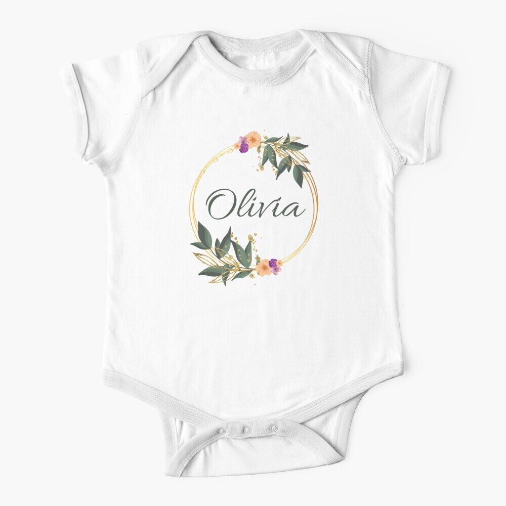 Custom Baby One-Piece Body Suit Flower Design
