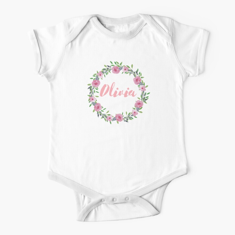 Custom Baby One-Piece Body Suit Flower Design