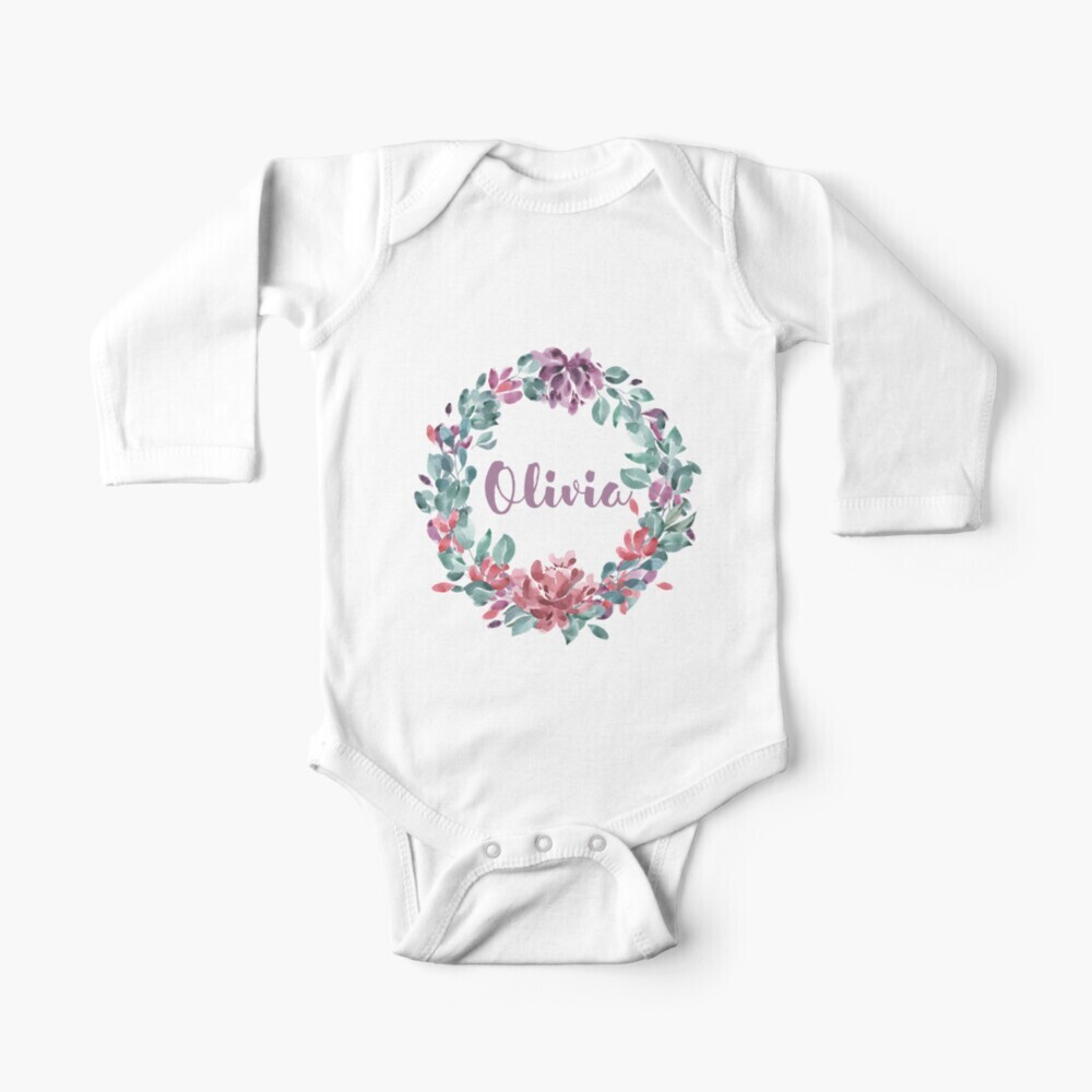 Custom Baby One-Piece Body Suit Flower Design