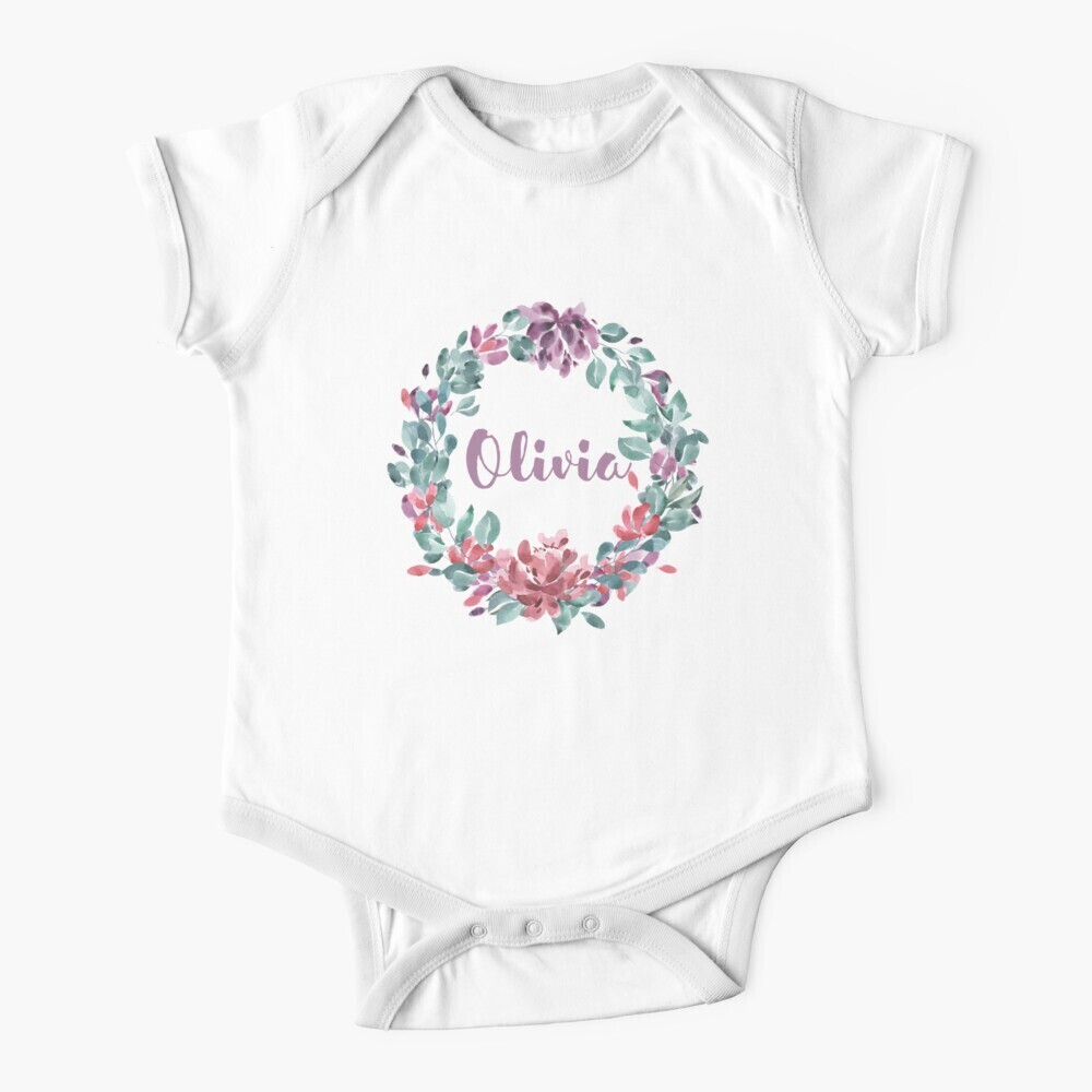 Custom Baby One-Piece Body Suit Flower Design