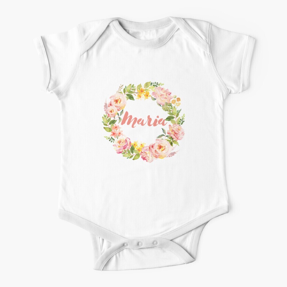 Custom Baby One-Piece Body Suit Flower Design