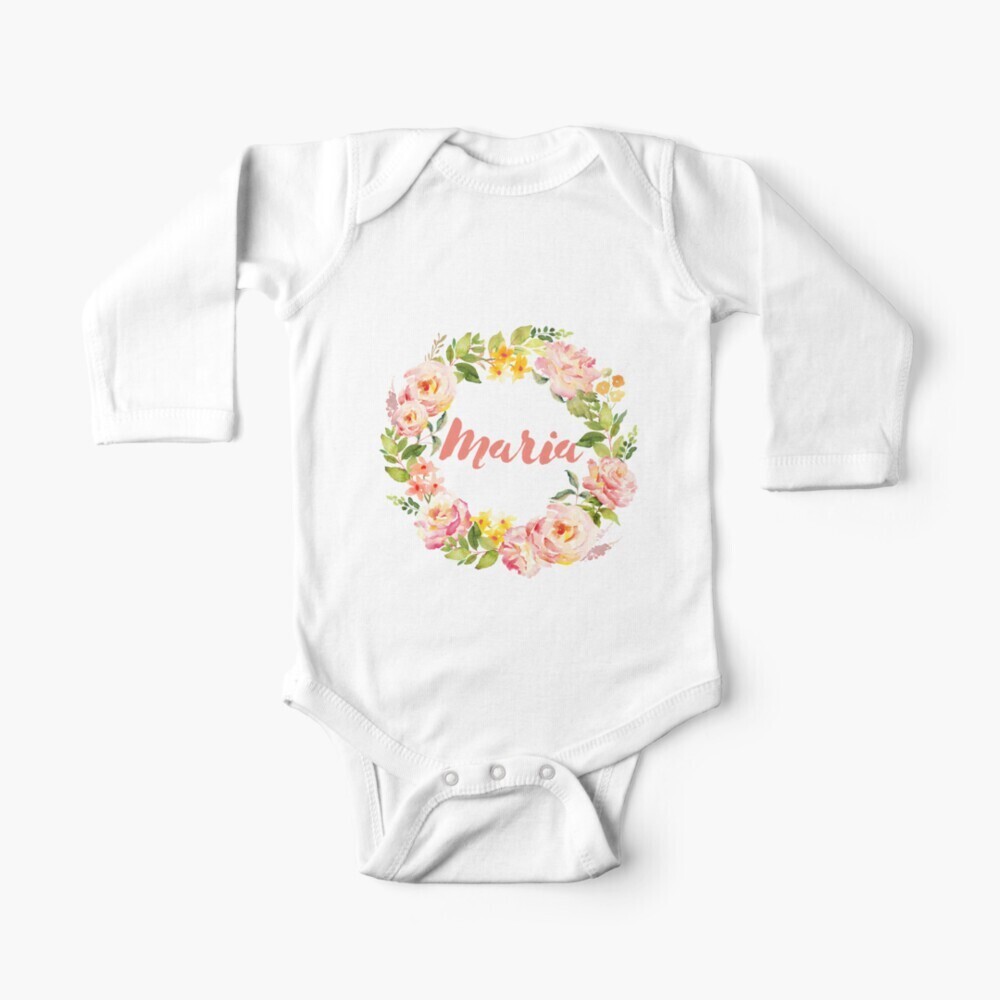 Custom Baby One-Piece Body Suit Flower Design