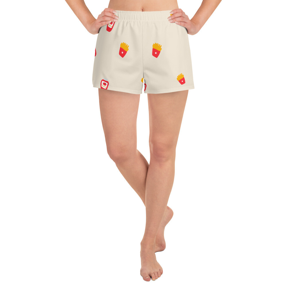 French Fries Women&#39;s Athletic Short Shorts