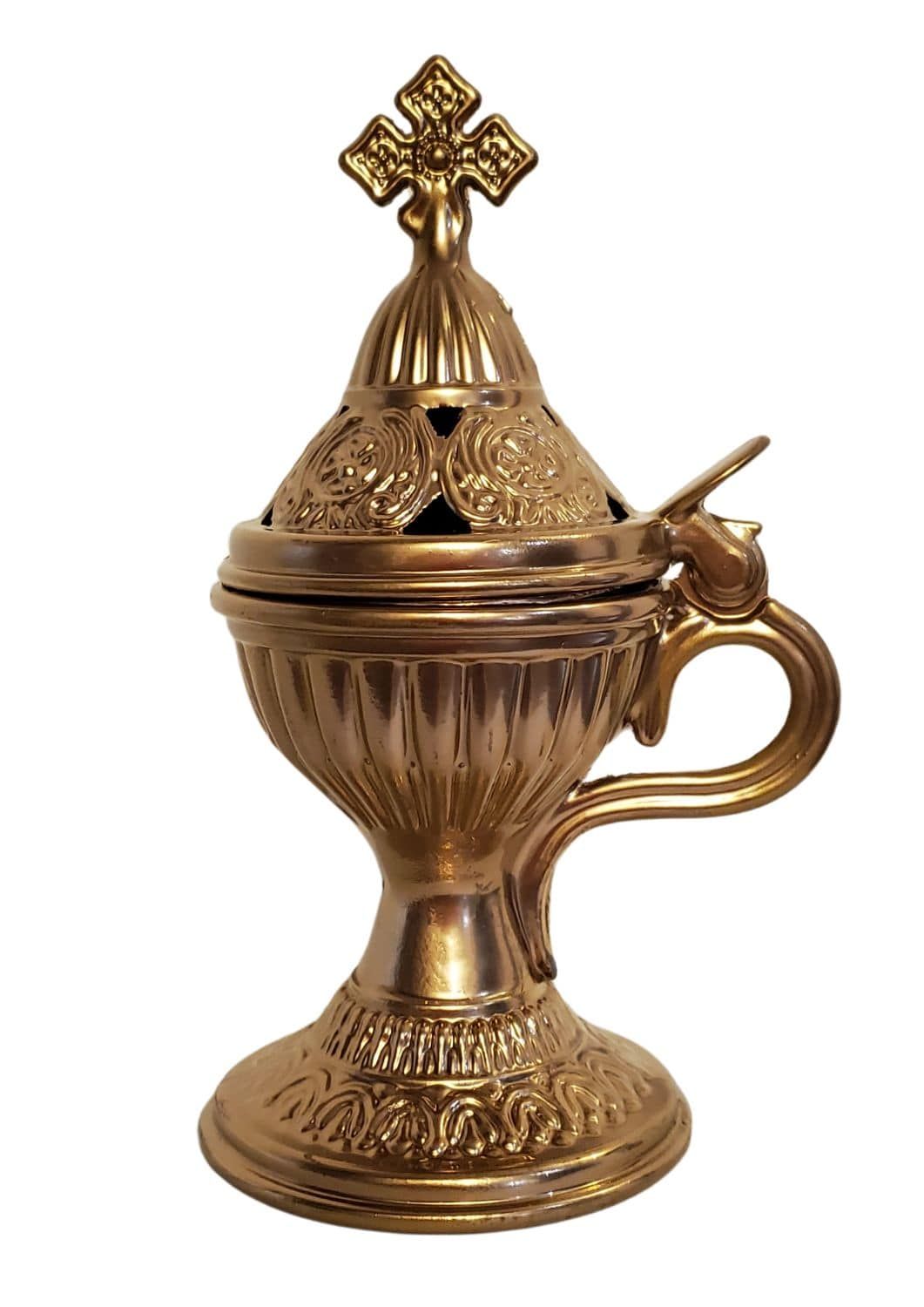 Censer: Gold Handheld Censer for the Orthodox Home