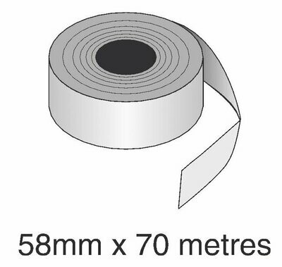 20 rolls of continuous Direct Thermal Economy Perm 58mm x 70 meters