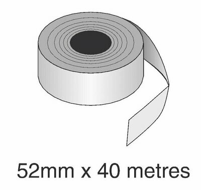 20 rolls of continuous Direct Thermal Economy Perm adhesive 52mm wide x 40 metres