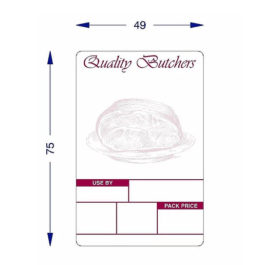 Avery Top Coated Label for Butchers 49mm x 75mm