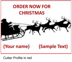 Red and black Christmas label