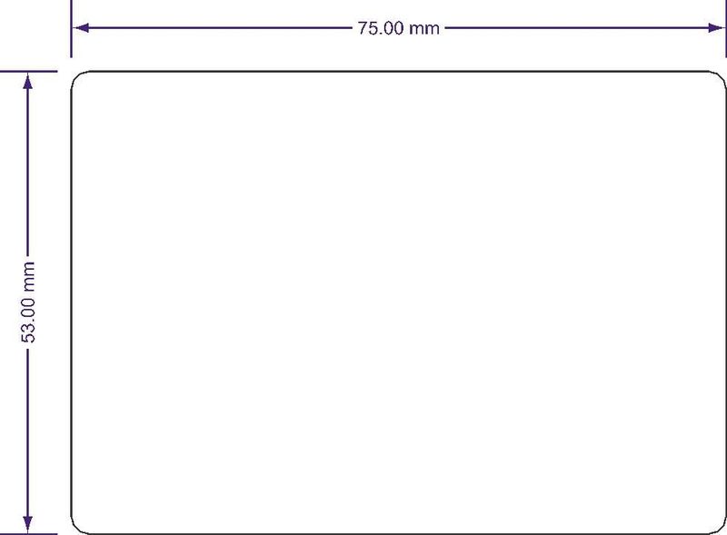 75mm x 53mm rectangle top coated direct thermal freezer