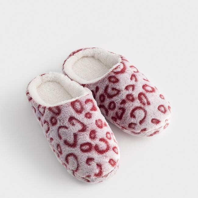 Pink Leopard Slipper Mules, Size 3/4