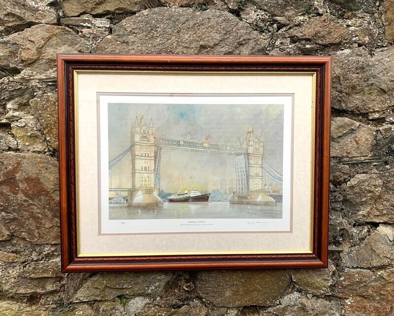 Signed & Framed No 40 Ltd Edition Artwork by George Murray  RY Britannia (d.1997)